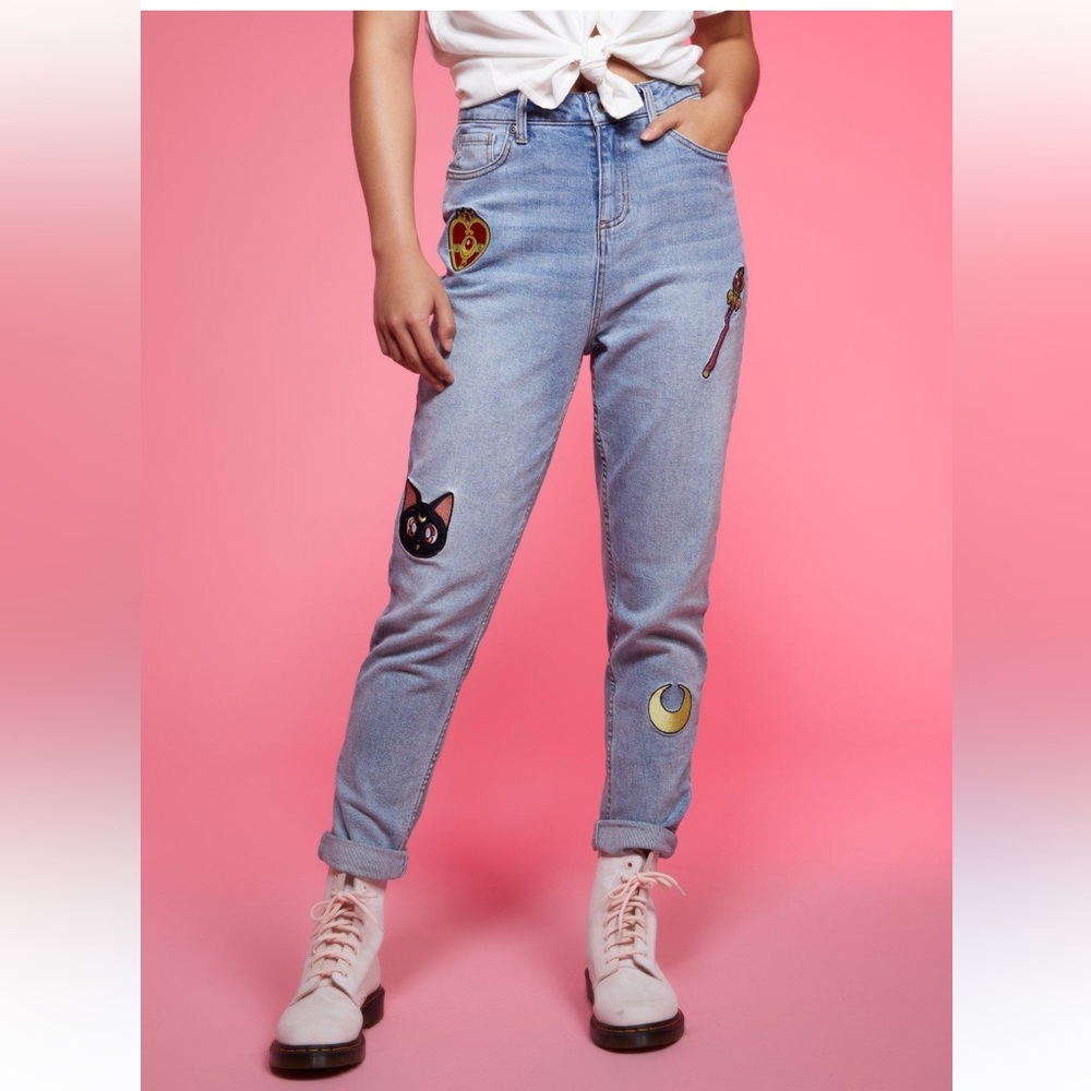 Sailor Moon‎ Embroidered Mom Jeans